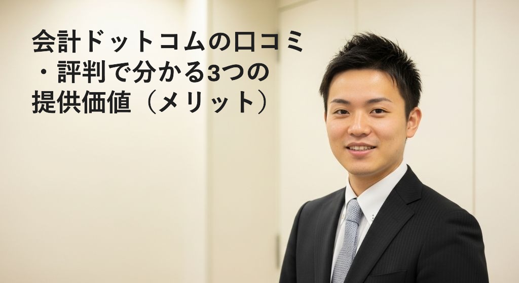 会計ドットコムの口コミ
・評判で分かる3つの
提供価値（メリット）