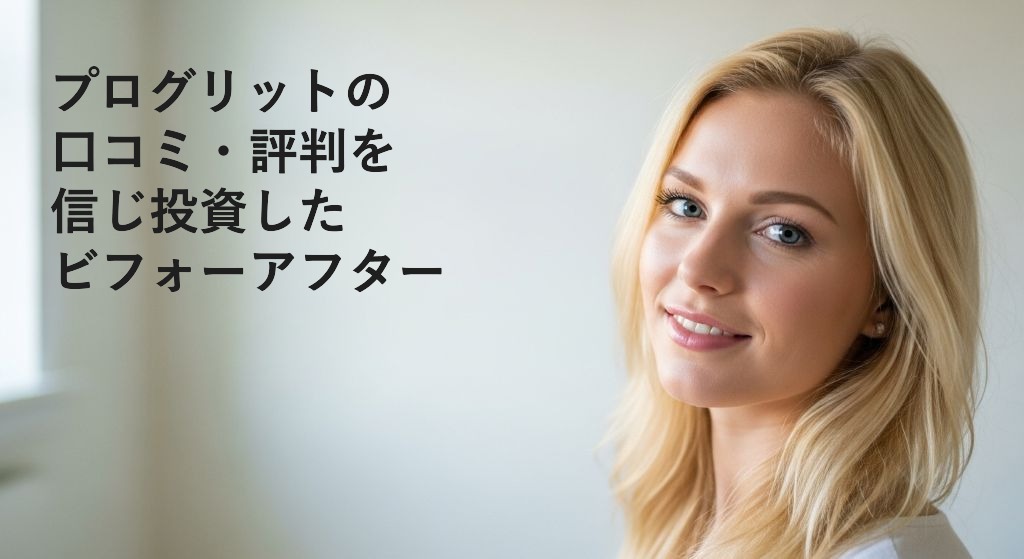 プログリットの
口コミ・評判を
信じ投資した
ビフォーアフター
